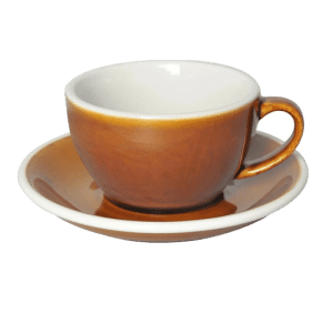 כוס קפוצ׳ינו וצלוחית 200 מ"ל Loveramics צבע קרמל