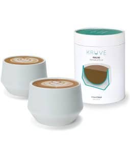 זוג כוסות קפוצינו פורצלן לבן דופן כפולה KRUVE IMAGINE 250 ml