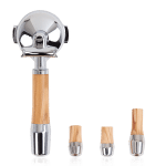 סט ידיות מעץ זית למכונות קפה - ECM-Olive Wood Handle Set With Rotary Valves