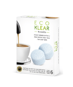 6 טבליות 3.4 גר להסרת שומנים במכונת קפה Eco Klear